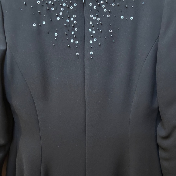 Jones New York Special Occasion Beaded Sequin Black Long Sleeve Dress Size 4P - Picture 11 of 12